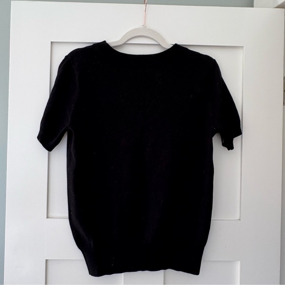 Kate Spade Floral Black Short Sleeve Sweater Sz L - Picture 5 of 7
